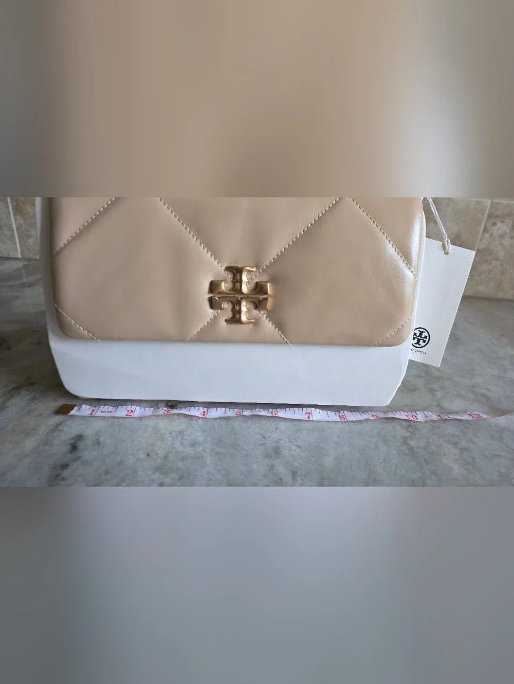 Tory Burch Small Kira Diamond Quilt Shoulder Bag Vanilla Soft Serve NWT